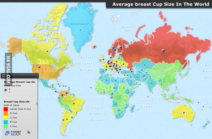 Average cup sizes in the world. China's all FML, while Russia