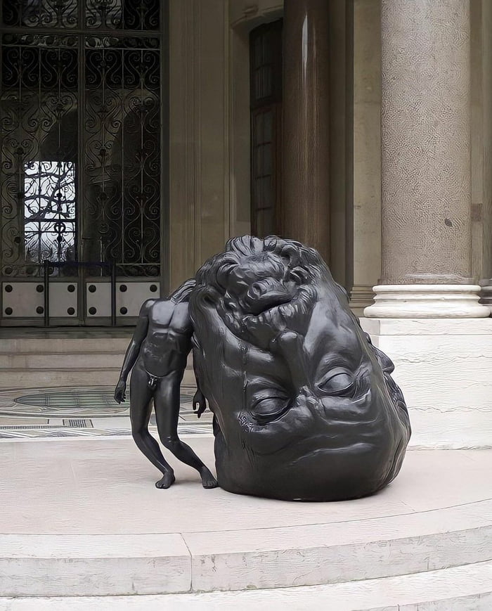 'The Weight Of Thought' is a sculpture by Thomas Lerooy, a Belgium based artist whose works stir