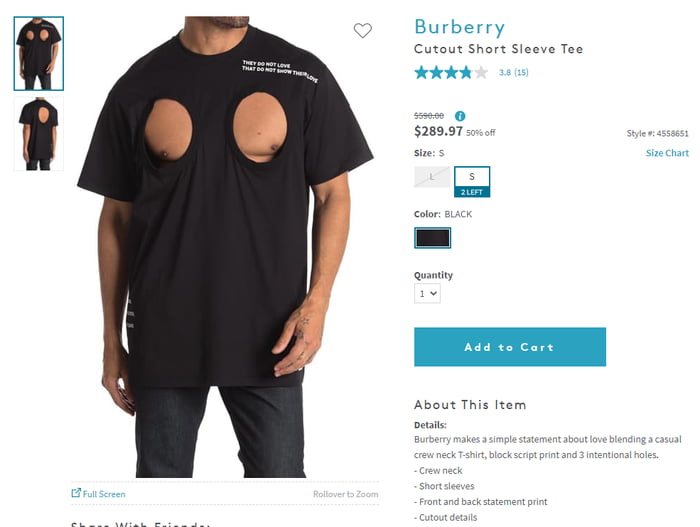 burberry hole shirt