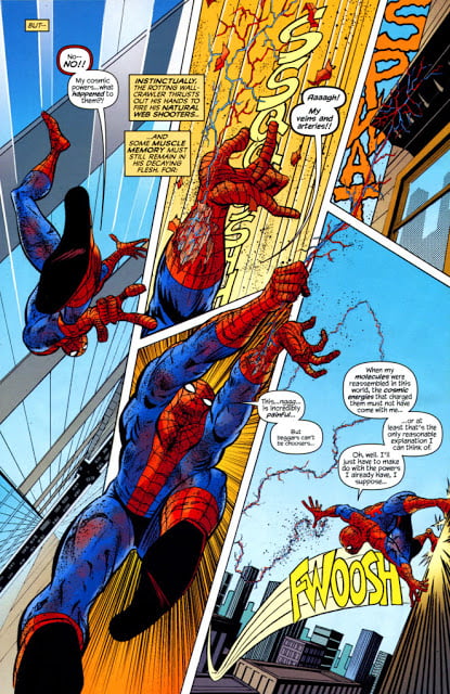 Remember that Marvel Zombies comic where Zombie Spiderman couldn't use his  webs because they dried up so he had to use his fricking veins and arteries  to swing around? - 9GAG