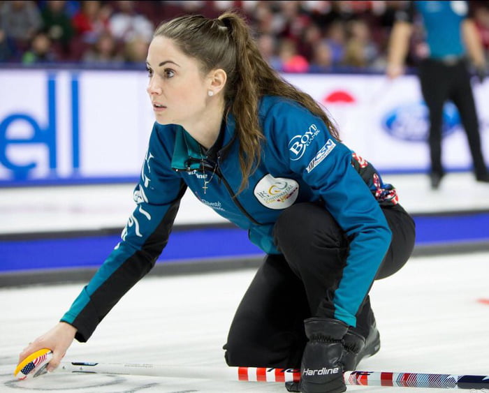 Curling girl. Curling girls.