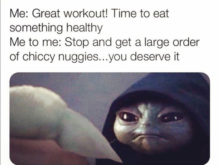 Baby Yoda Be Wildin Though Be Like Baby Yoga And Go Get Your Chicken Nuggies 9gag