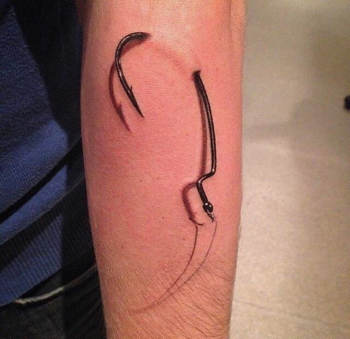 This Fish Hook Tattoo Looks Painful 9GAG   AAgYDwE 700b 