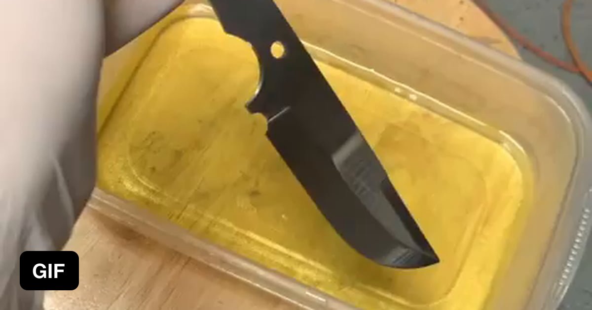 Acid etching process for a knife 9GAG