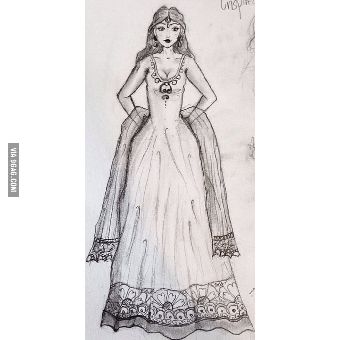 Tried to draw indian/Pakistani clothes :) what do you guys think? :P - 9GAG