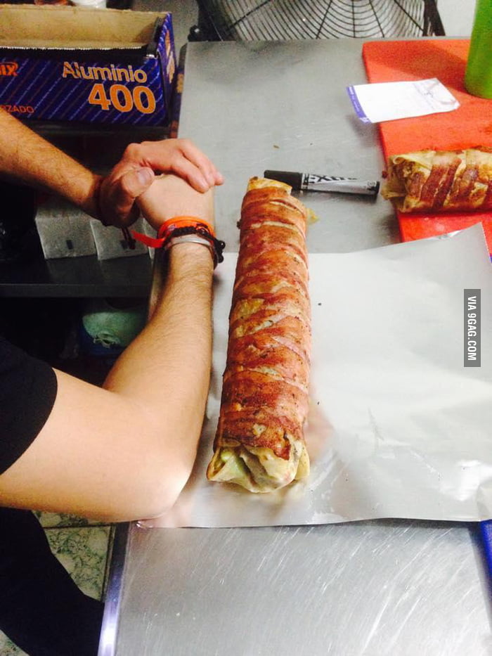 Bacon Wrapped Burrito (Burro Percheron) 9GAG