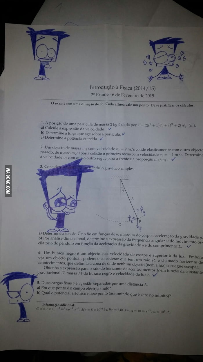 This Is What I Did During My Physics Exam I Didn T Pass But At Least I Had A Great Time Anyone Recognizes It 9gag