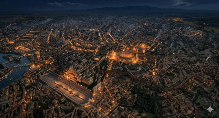 Night-time in ancient Rome. - 9GAG
