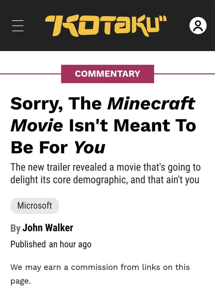 Minecraft Movie is not for the majority viewer? Then so be it! - 9GAG