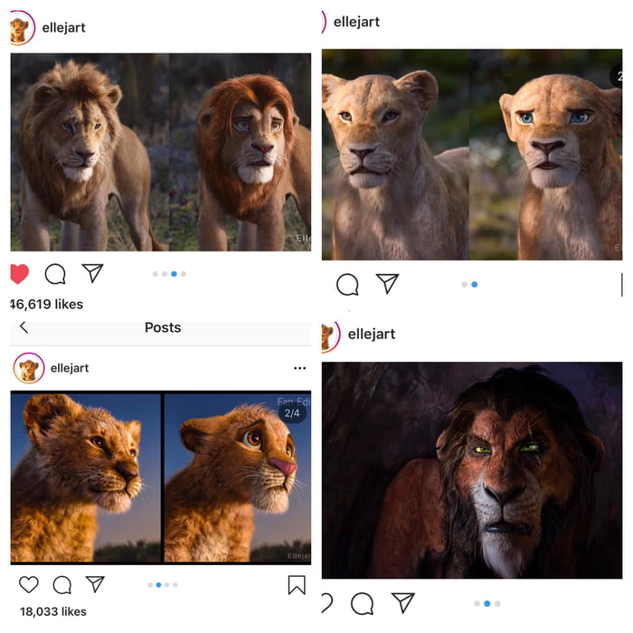 Fan Redesign of live action Lion King - 9GAG