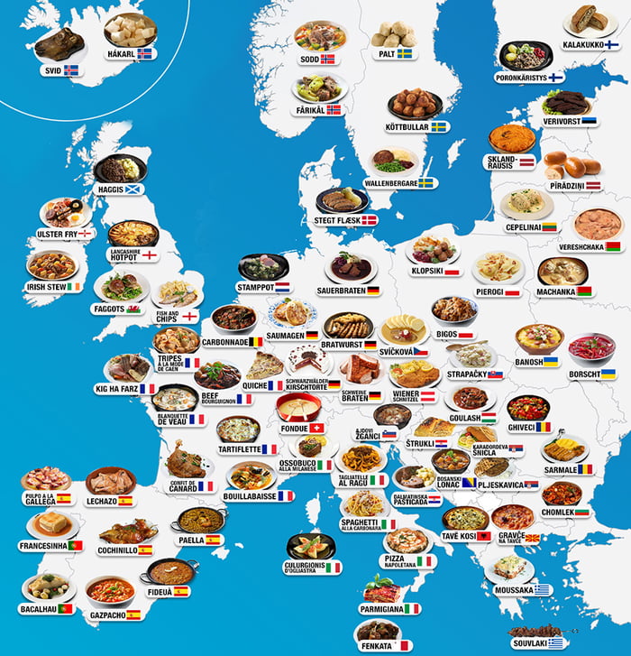 Most popular dishes in Europe 9GAG