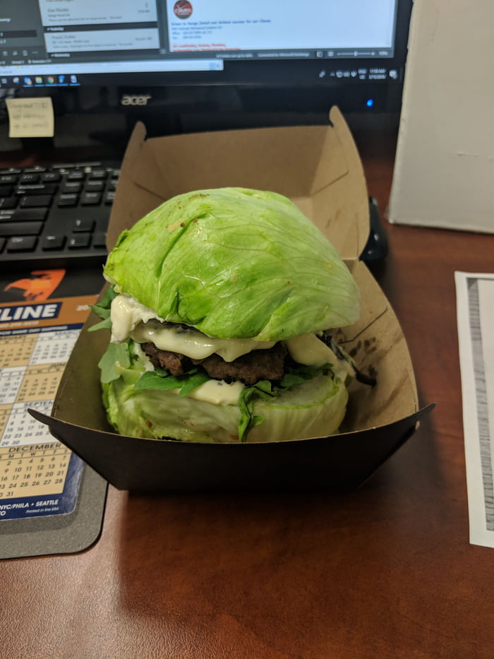 My work bought us lunch today, and I asked for a lettuce wrapped burger