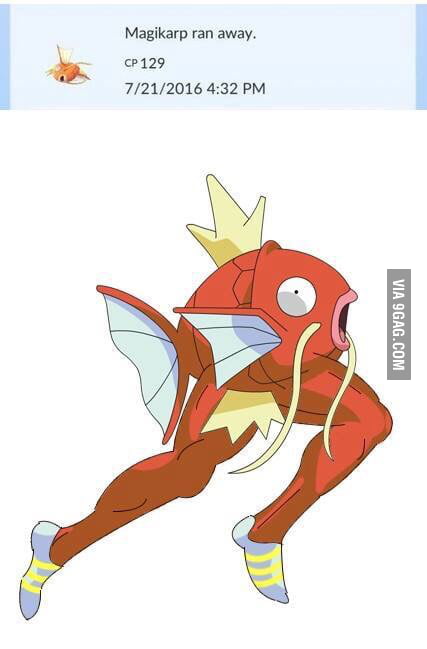 This is how I imagine water Pokemon without legs running away - 9GAG