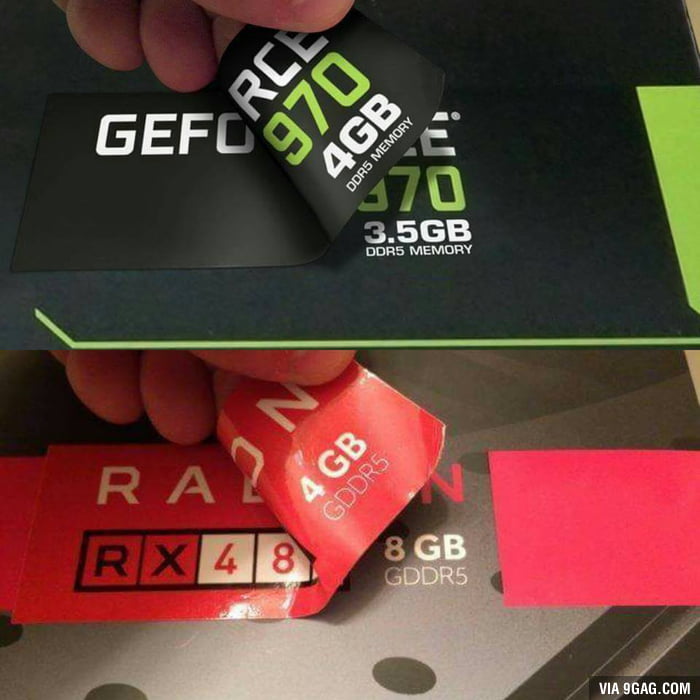 The difference between amd and nvidia 9gag