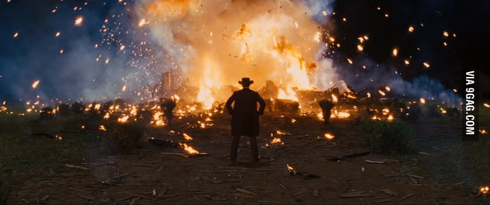 Django: The only guy that stand and stare at his explosion instead of ...