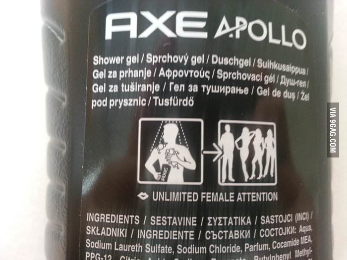 On the back of my new Axe shampoo. 9GAG