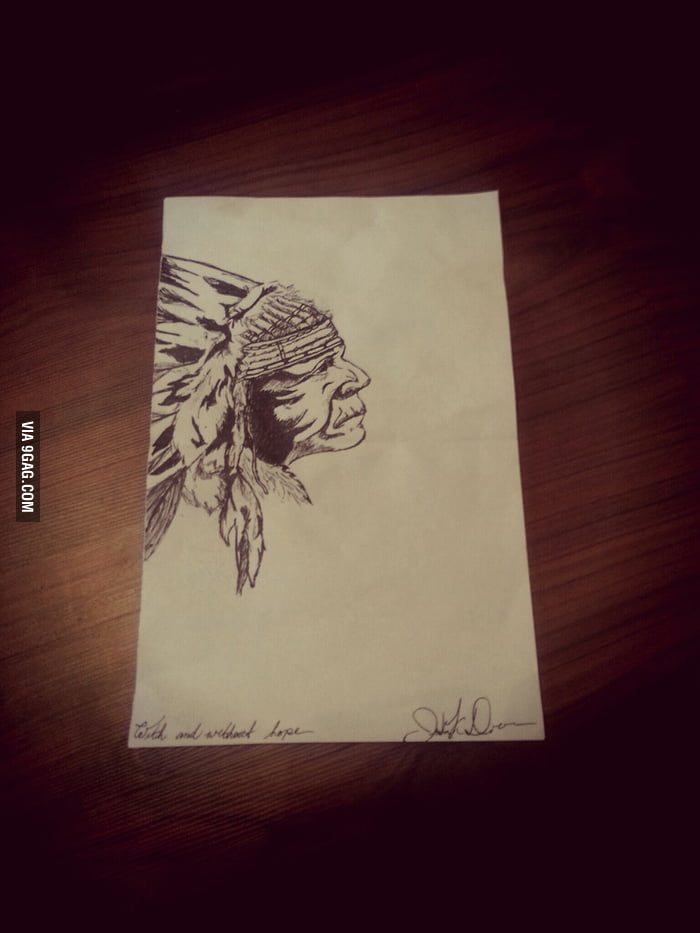 My boyfriend drew this while being bored at work. - 9GAG