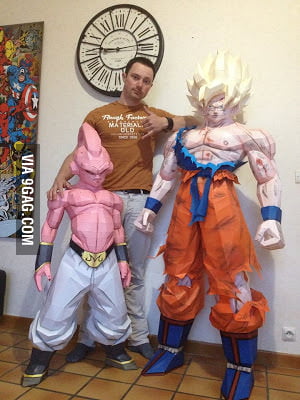 Life Size Papercraft Kid Buu Goku And Quot Human Quot 9gag