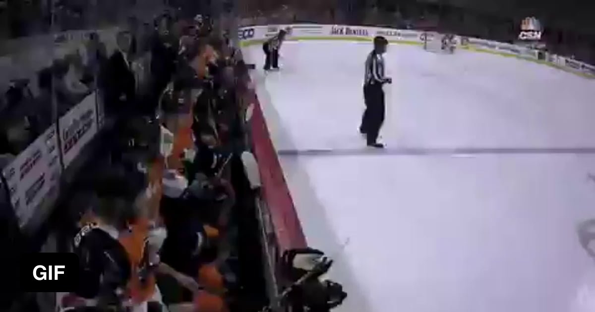 Bench rush to their goalie after collapse - 9GAG