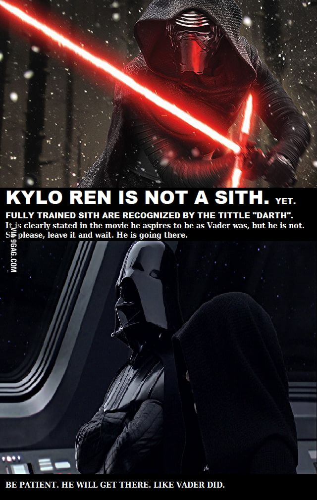 Why is Kylo not a Sith?