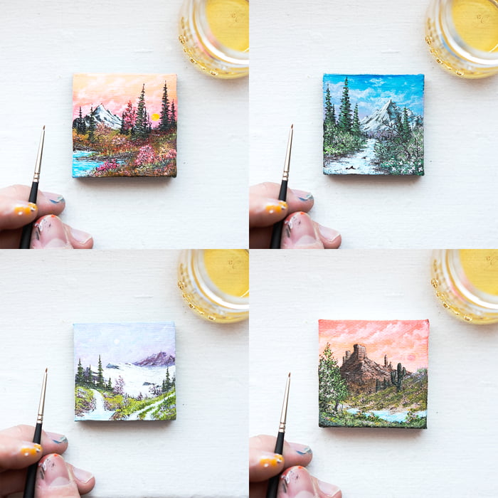 Tiny Bob Ross Inspired Seasons By Mackiec - 9gag