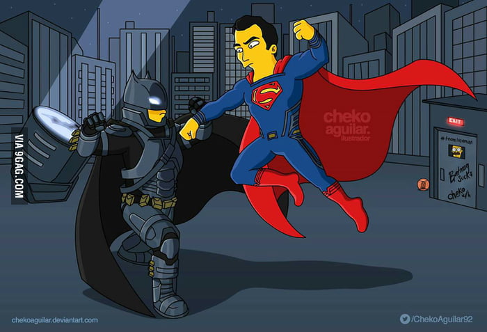 Batman vs superman Simpsons - 9GAG