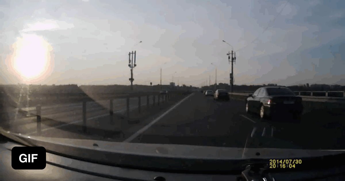 Luckiest man on the planet caught on dashcam - 9GAG