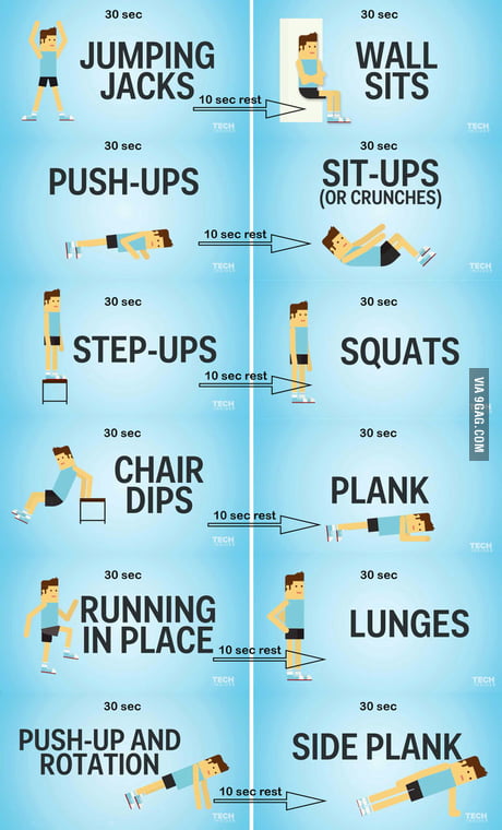 7 Minute Workout You Can Do At Home 9gag