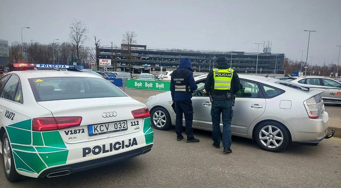 In Lithuania, the police are conducting road checks on taxi drivers ...