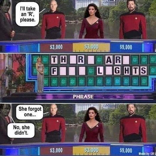 How many lights, JeanLuc? 9GAG