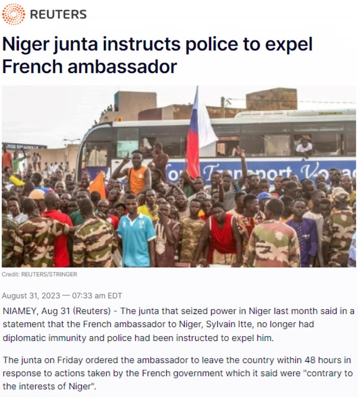 Just In: Niger's Junta Has Just Instructed Police To Remove The French ...