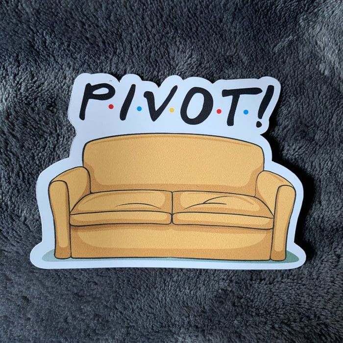 Sticker Who Else Remembers The Pivot Scene From Friends 9gag 1272