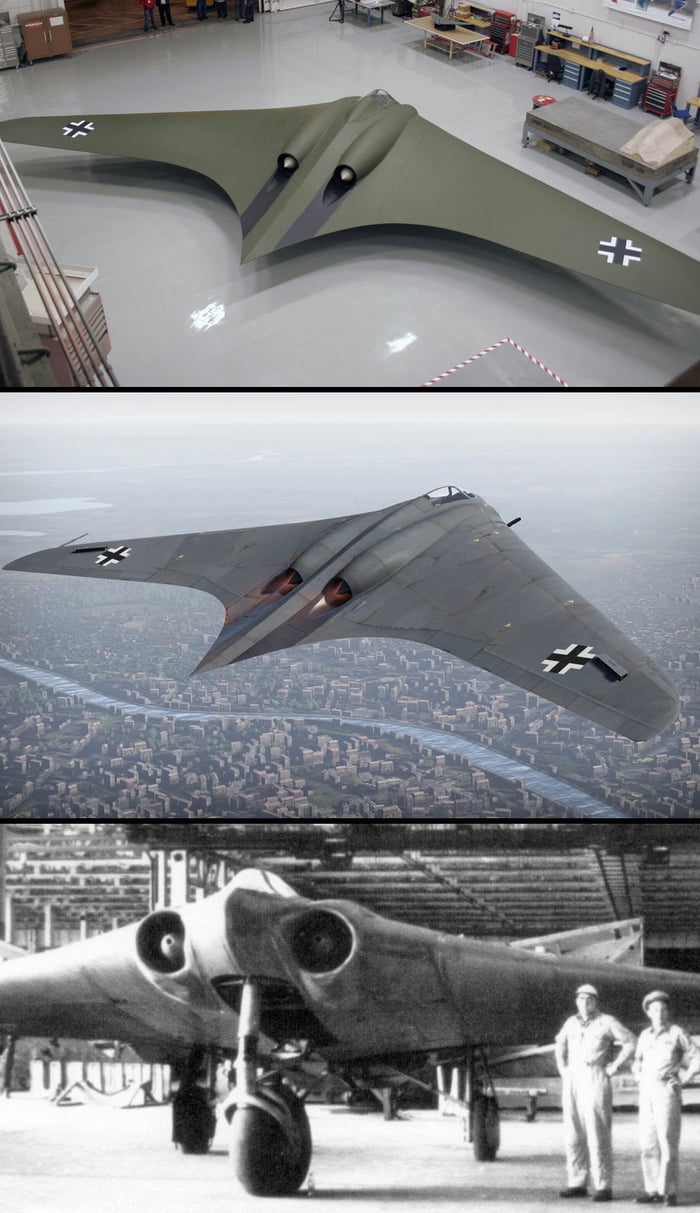 Horten Ho 229 A German Prototype Fighter Bomber It Is Considered To Be The First Stealth Bomber It Also Was The First Flying Wing To Be Powered By Jet Engines 9gag