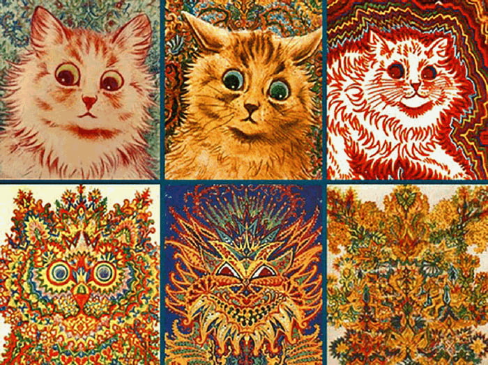 There was once a schizophrenic artist named Louis Wain, who made art ...