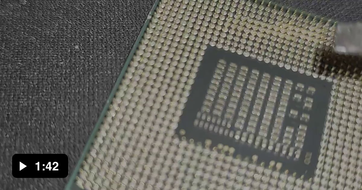 Was tearing apart an old laptop and decided to see how easy it is to accidentally bend CPU pins