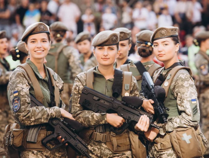 Ukrainian soldiers in military parade in Kiev, Ukraine, Aug. 24, 2018 ...