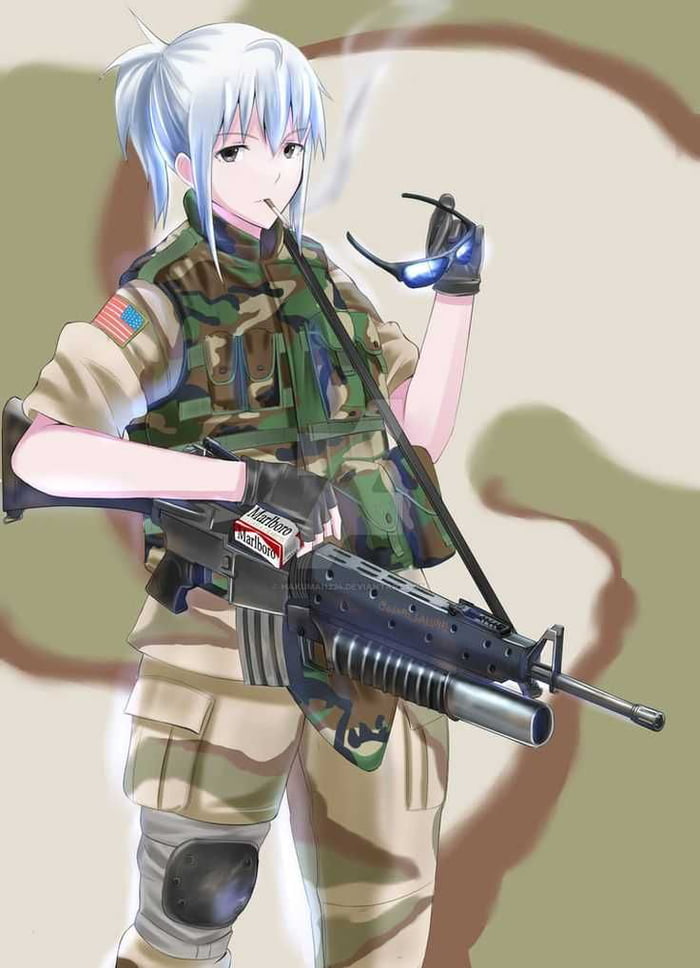 Anime girls with guns part 202. - 9GAG