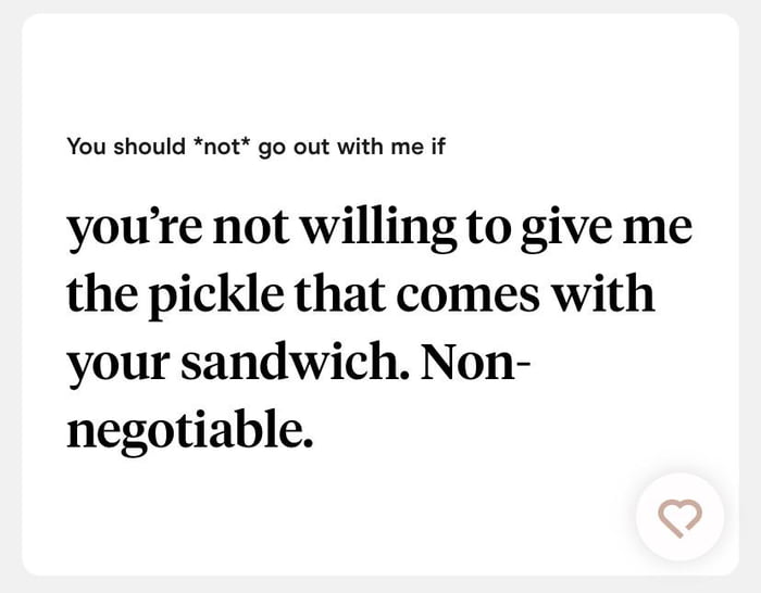 Why do so many women talk about the pickles that come with sandwiches