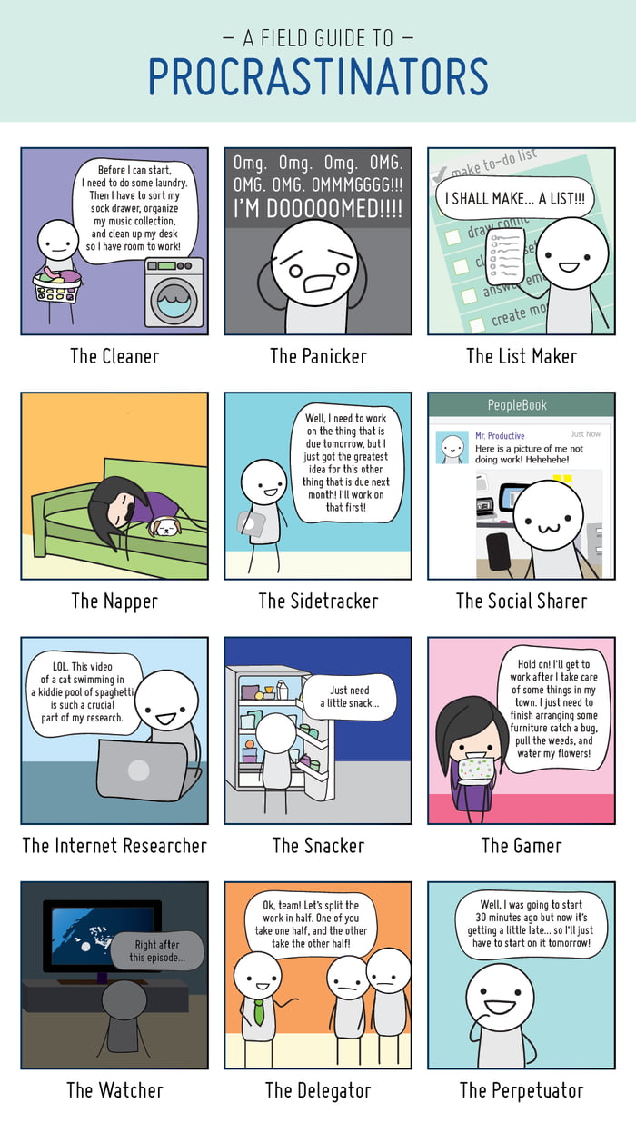 A Field Guide to Procrastinators - Which approach are you using today?