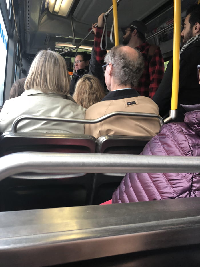 This woman in front of me on a crowded bus, not letting anyone sit