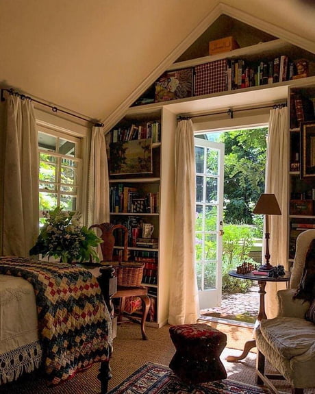 A Frame Bookshelf Entrance To A Small Cottage Library 9gag