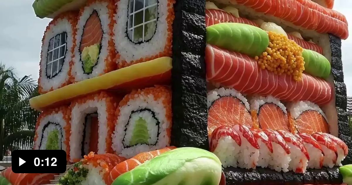 A House made of Sushi created using Ai by ifonly.ai 9GAG