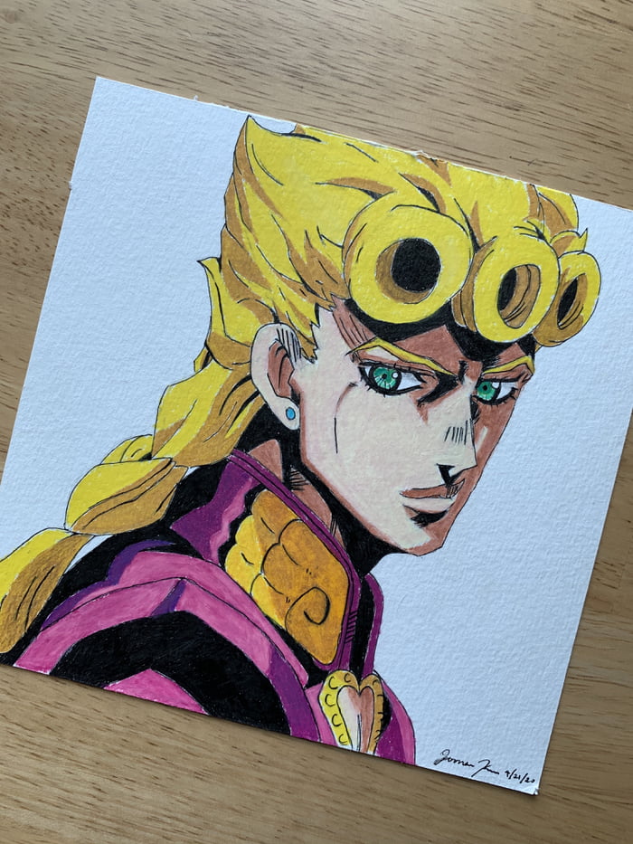 I, giorno giovanna, like donuts (drawing by me) - 9GAG