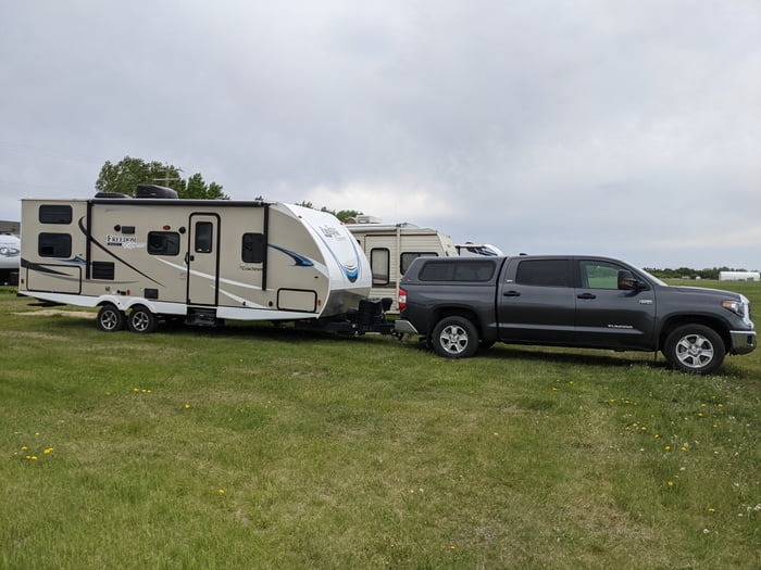 Dropping off the new trailer at the storage lot after taking it out