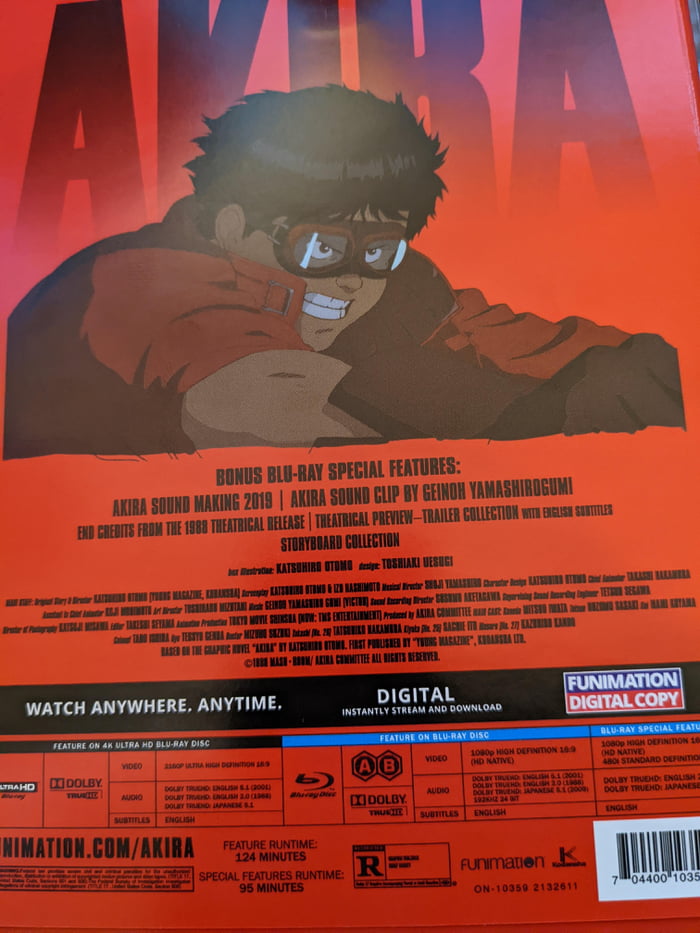 Back Of The Akira Limited Edition 4k Blu Ray It Looks Like It Includes A Digital Copy But This Is Just An Ad For Their Digital Store 9gag