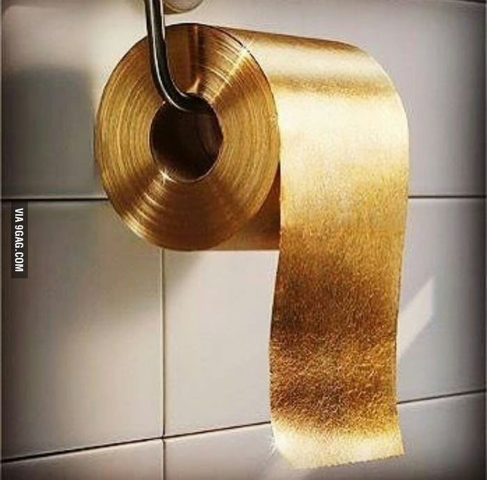 World's most expensive toilet paper.. 3 ply, 24 carat gold.. 1,500,000