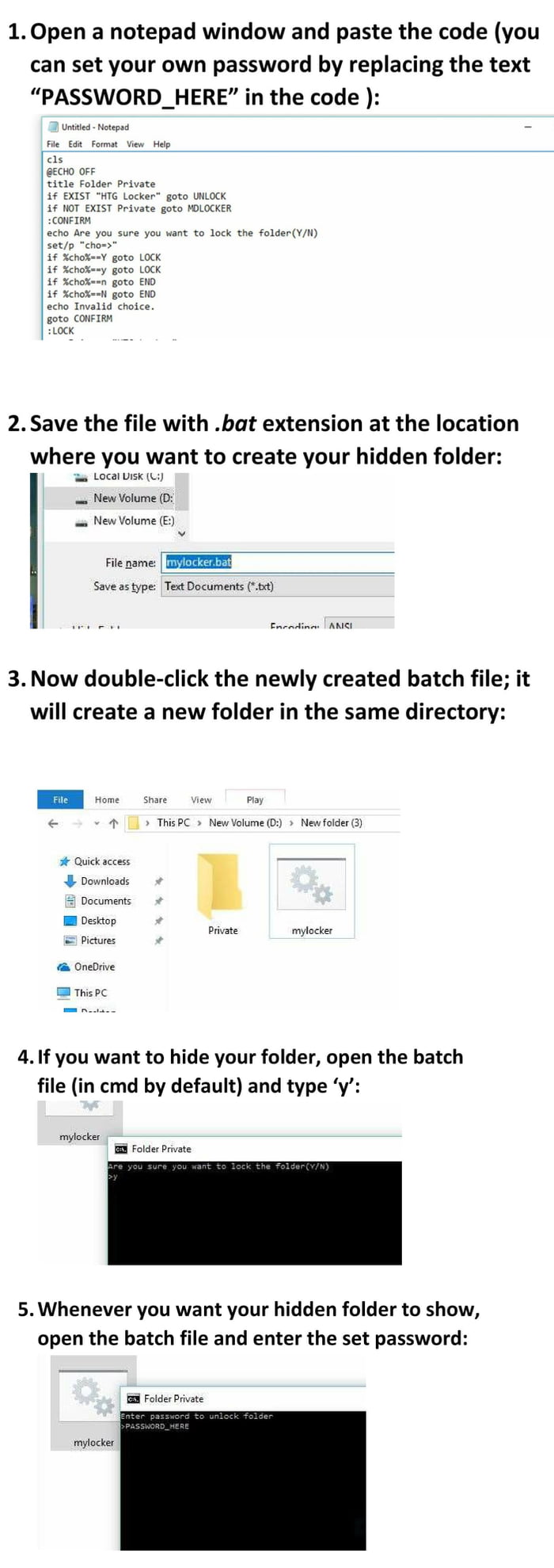To the hacker OP who was hiding folder using cmd, here is how to create ...