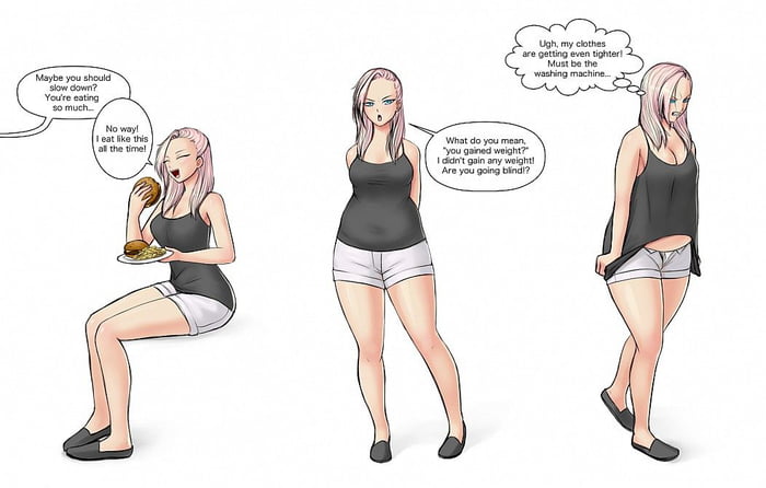 female weight gain animation