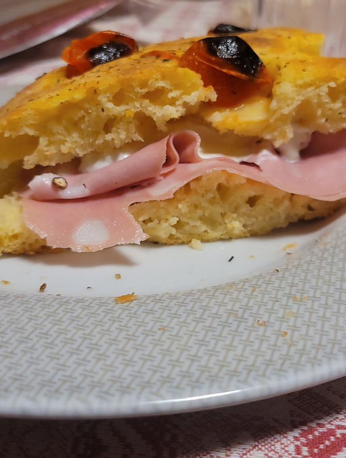 Puglia's Focaccia with mortadella and stracciatella di bufala 9GAG