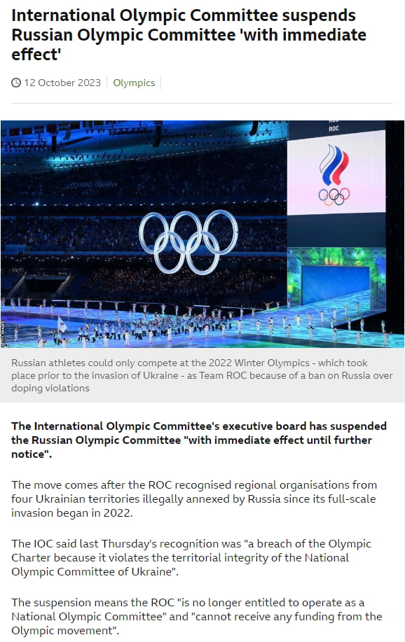 International Olympic Committee Suspends Russian Olympic Committee ...